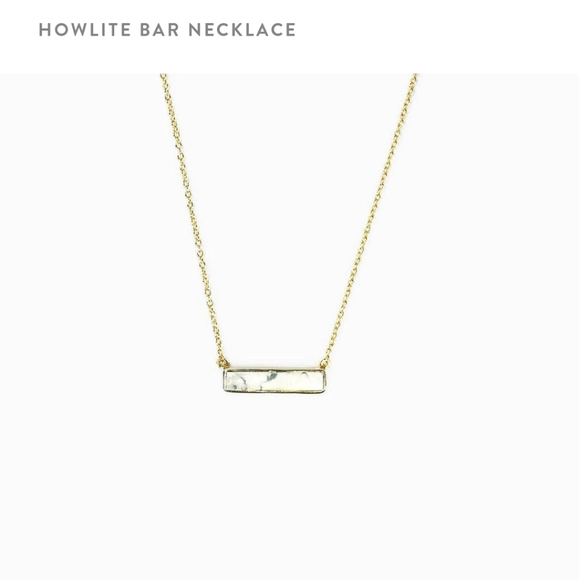 Boutique Jewelry - NEW Gold Howlite Bar Necklace